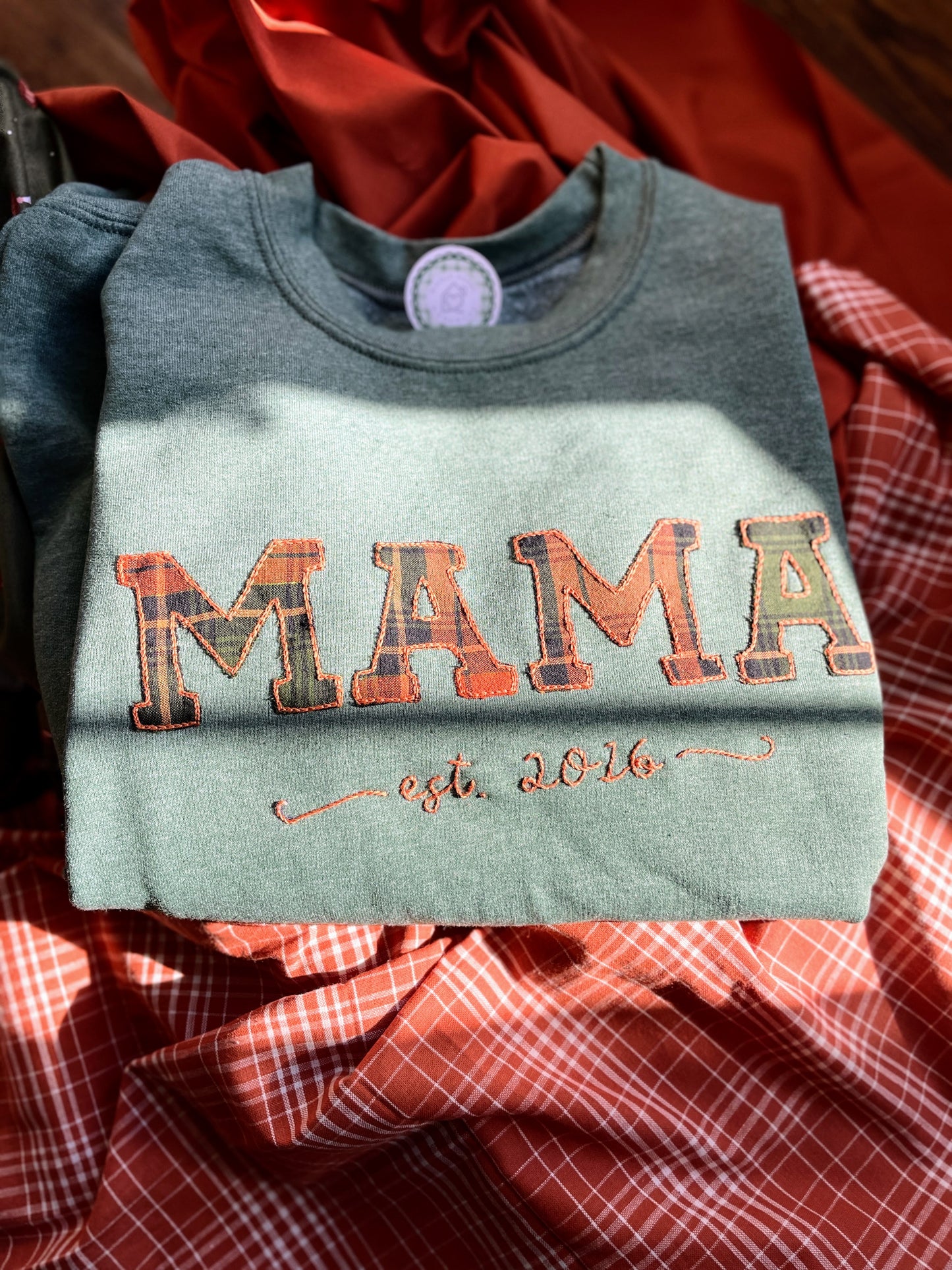 Hand Embroidered Fall Mama/Grandma/Nana Crewneck Sweatshirt
