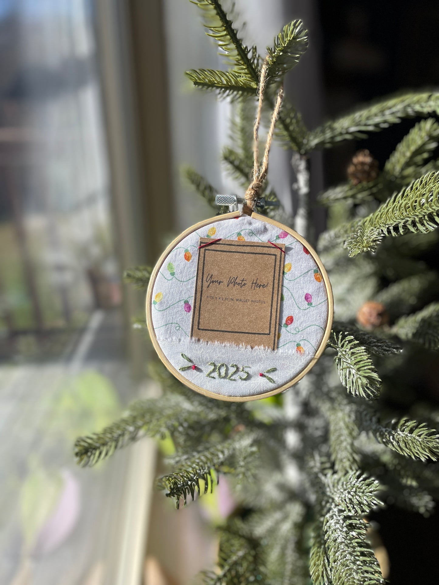 Hand-Embroidered Photo Holder Ornaments