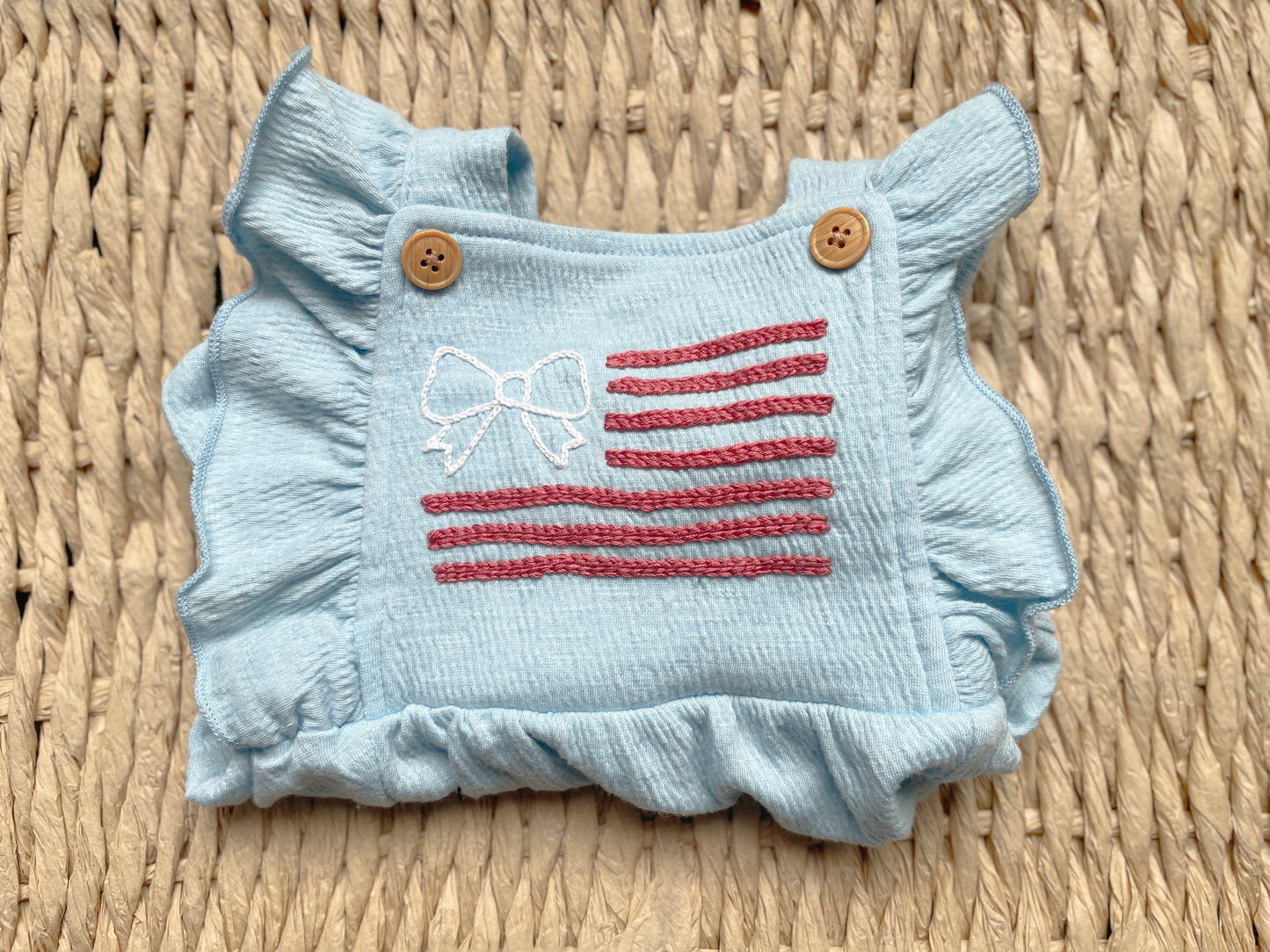 American Flag Ruffled Romper