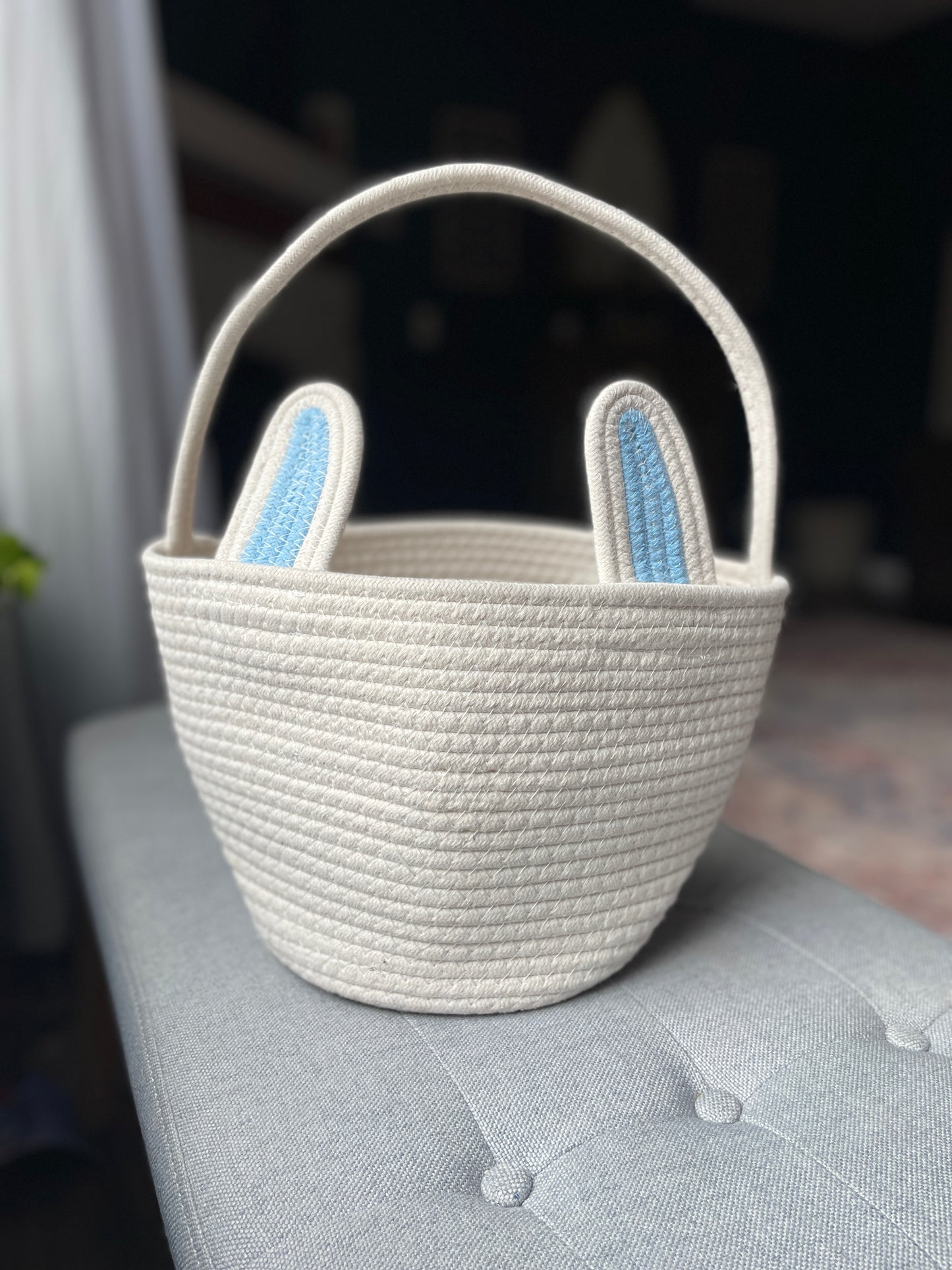 Hand-Embroidered Easter Basket