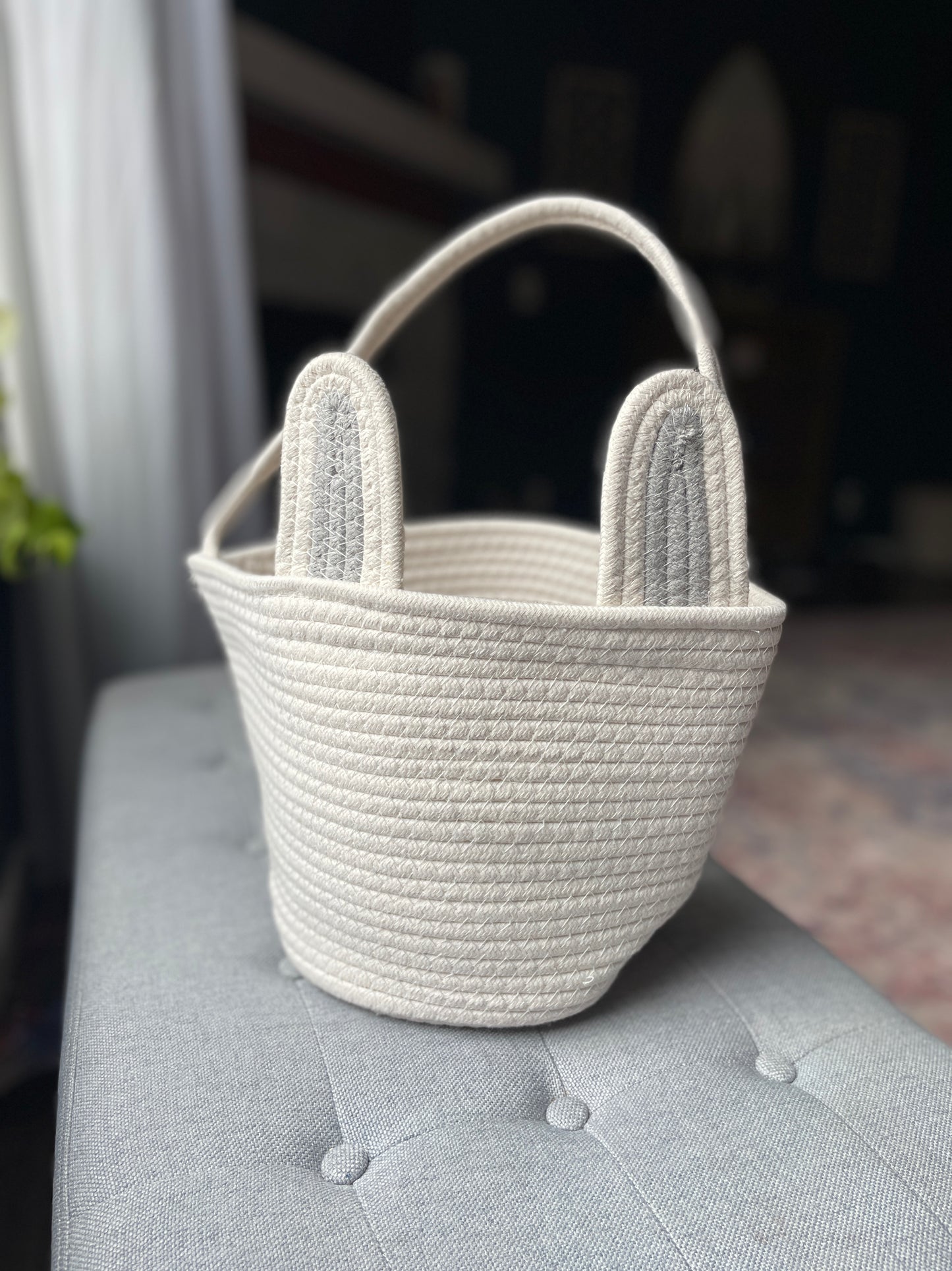 Hand-Embroidered Easter Basket