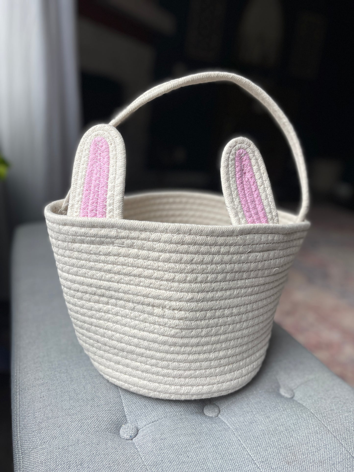 Hand-Embroidered Easter Basket