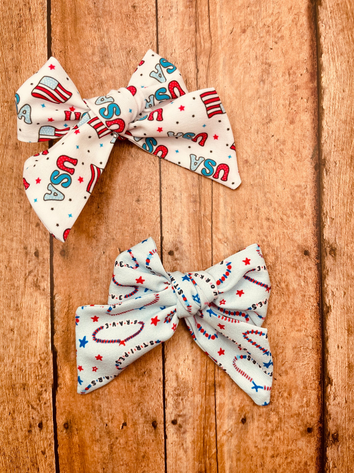 Patriotic Hair Bow Set- Friendship Bracelet & USA Patterns