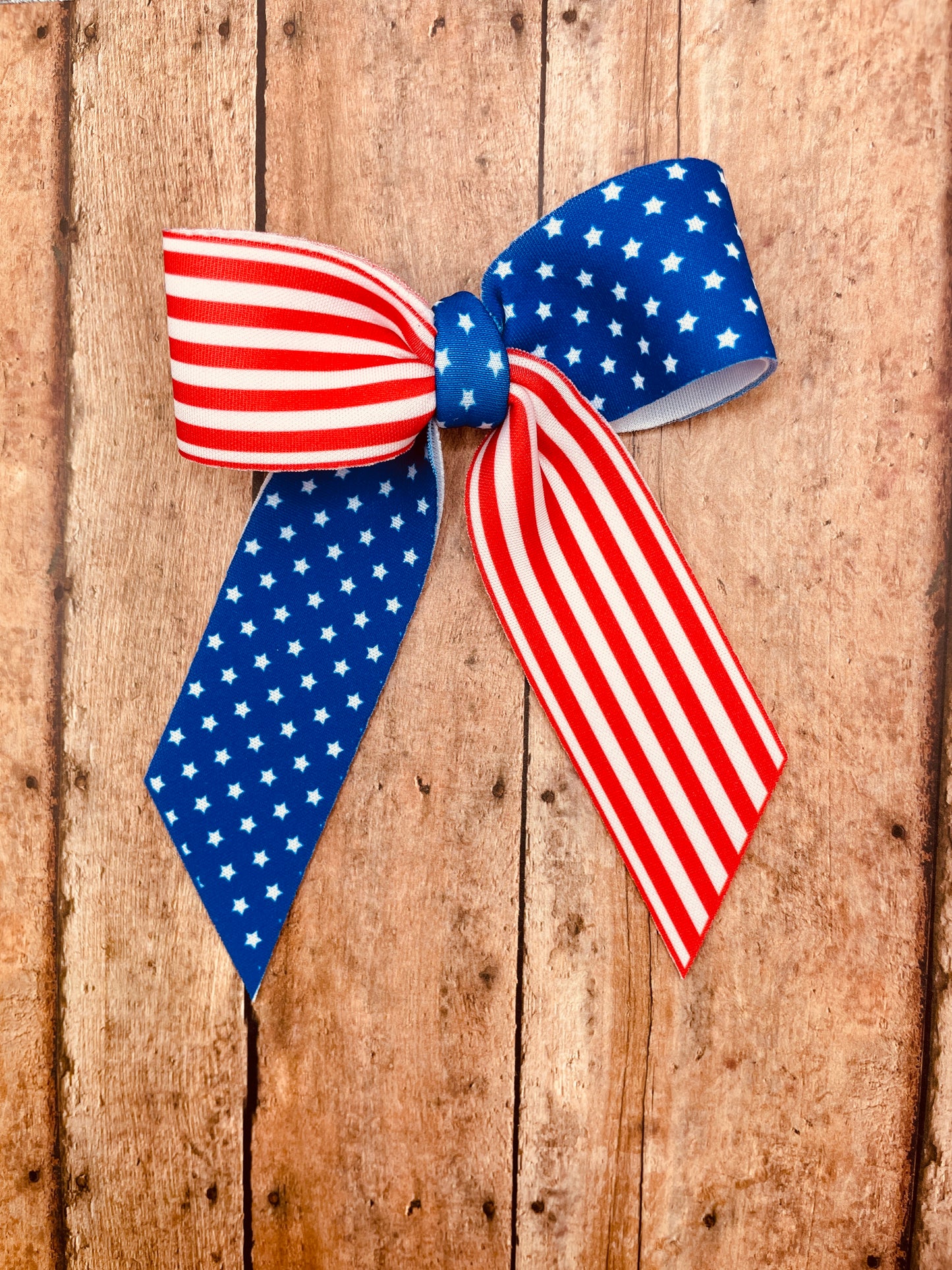 Stars & Stripes Long Tail Hair Bow