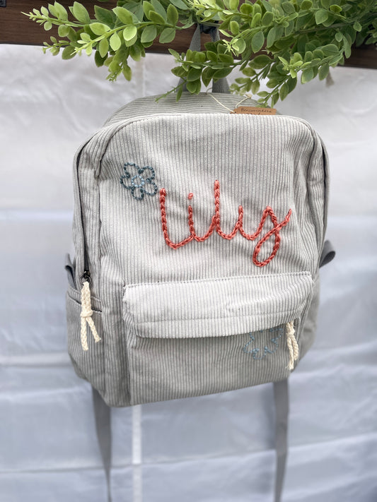 Hand-Embroidered Personalized Backpack
