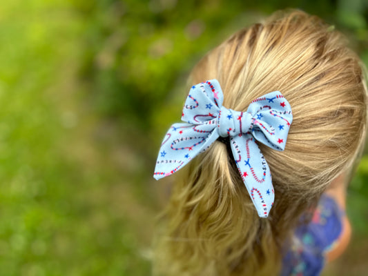 Patriotic Hair Bow Set- Friendship Bracelet & USA Patterns