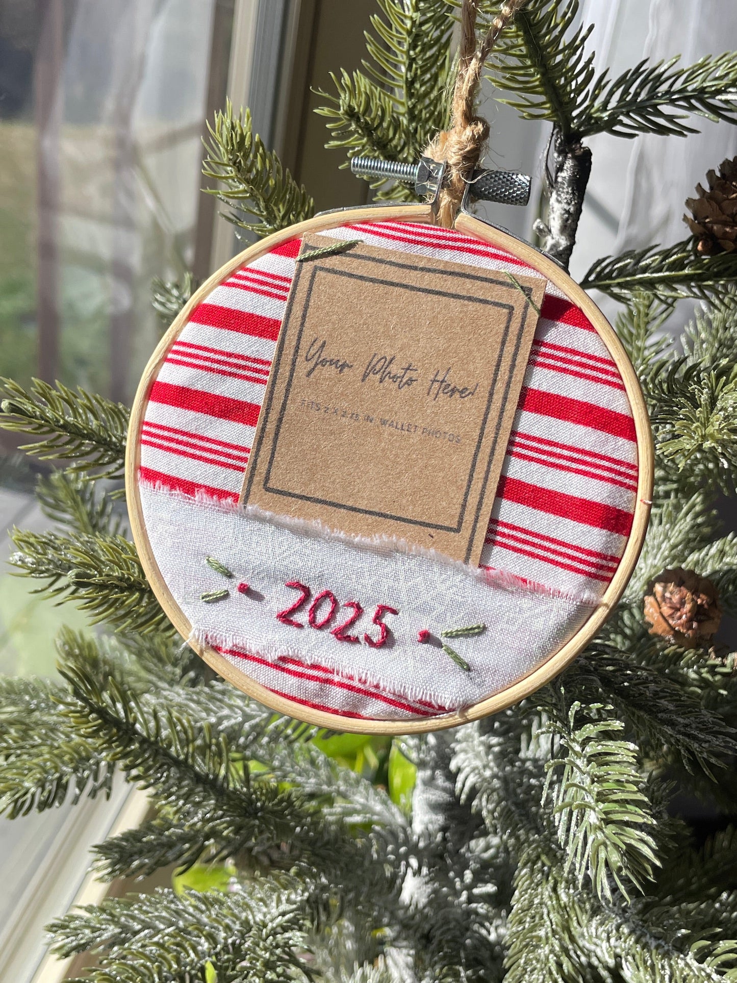 Hand-Embroidered Photo Holder Ornaments