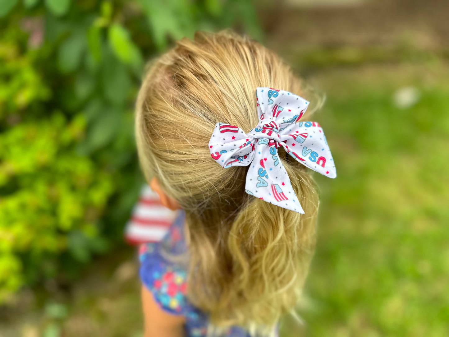 Patriotic Hair Bow Set- Friendship Bracelet & USA Patterns