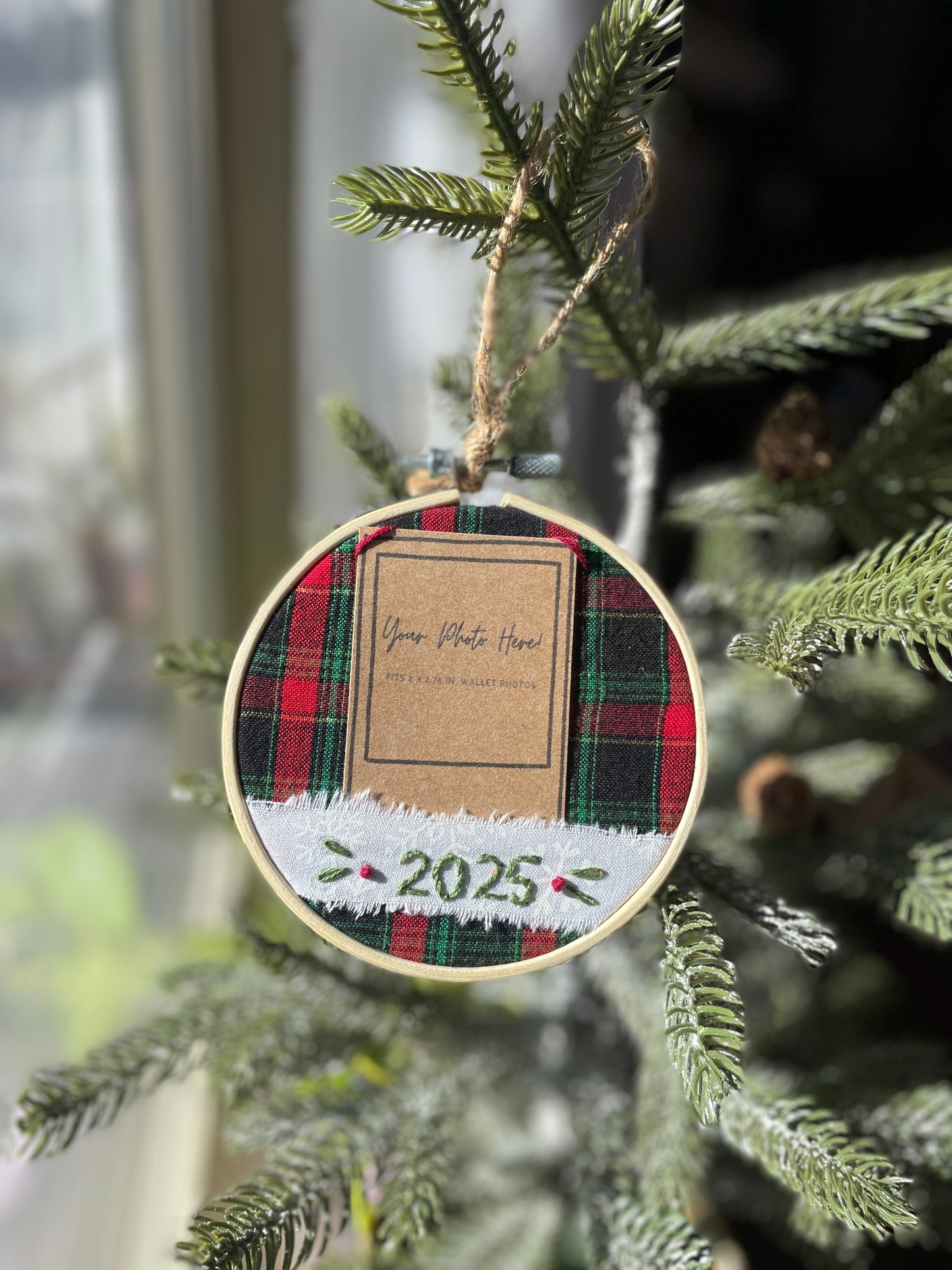 Hand-Embroidered Photo Holder Ornaments