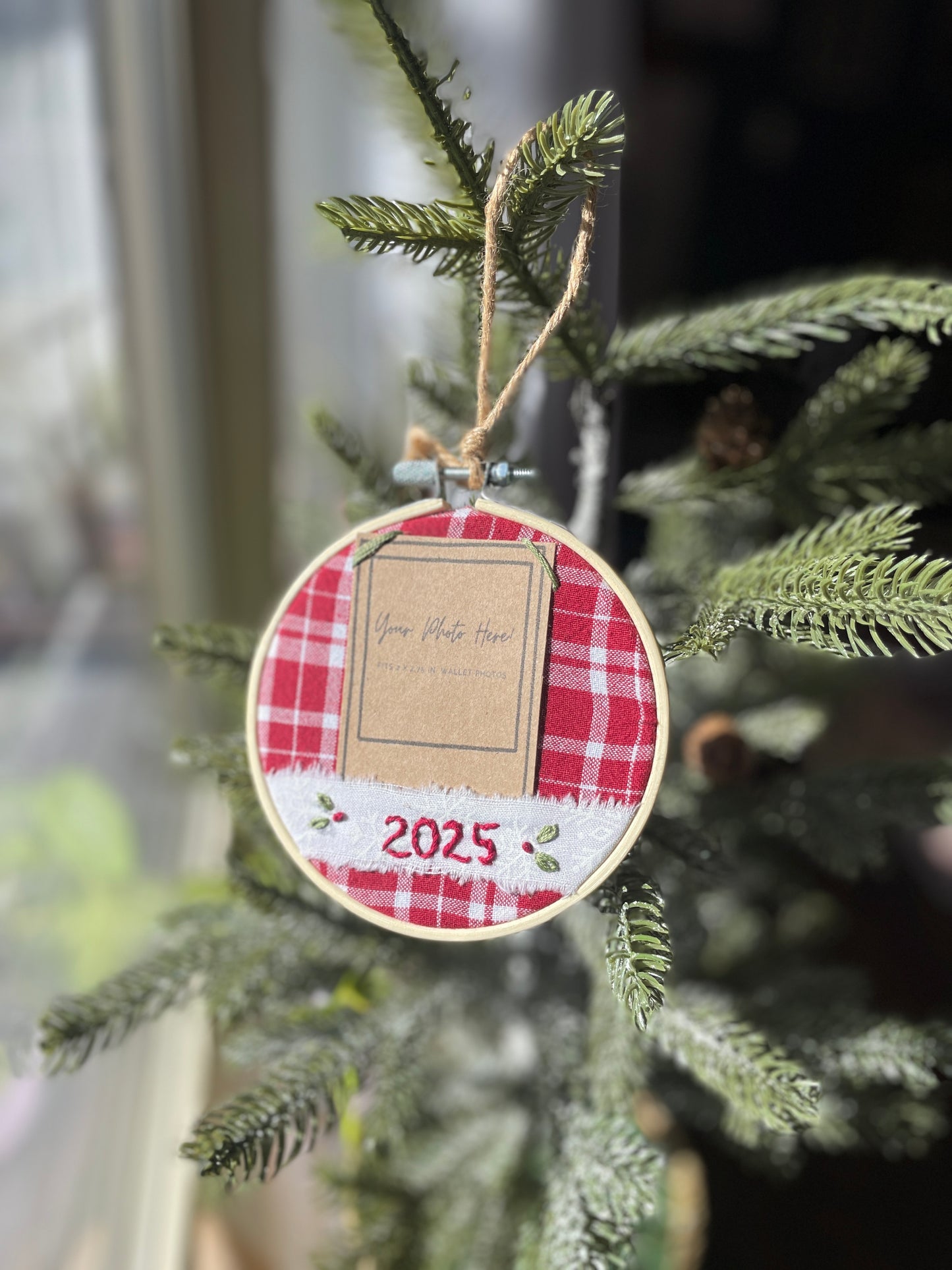 Hand-Embroidered Photo Holder Ornaments