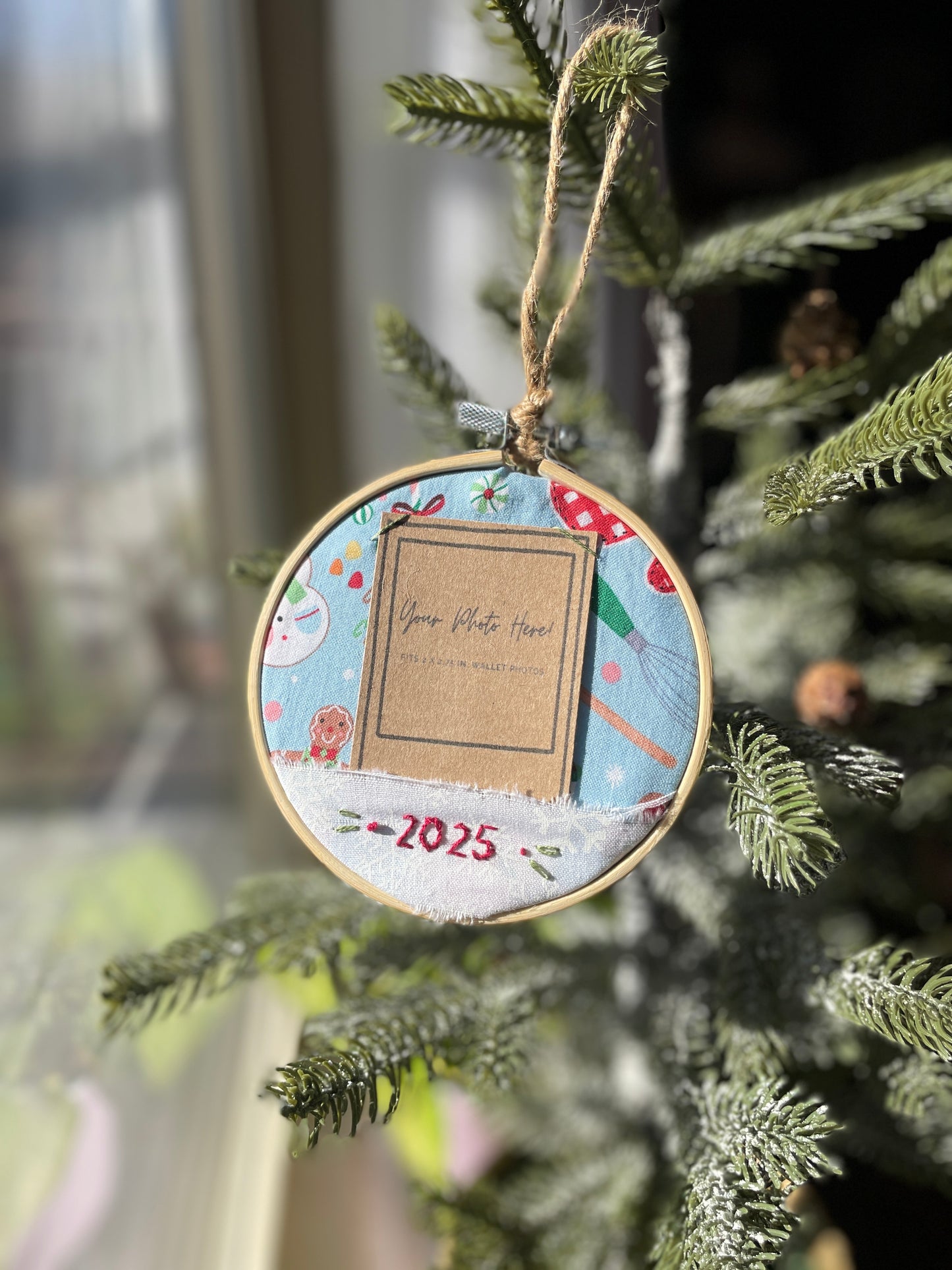 Hand-Embroidered Photo Holder Ornaments