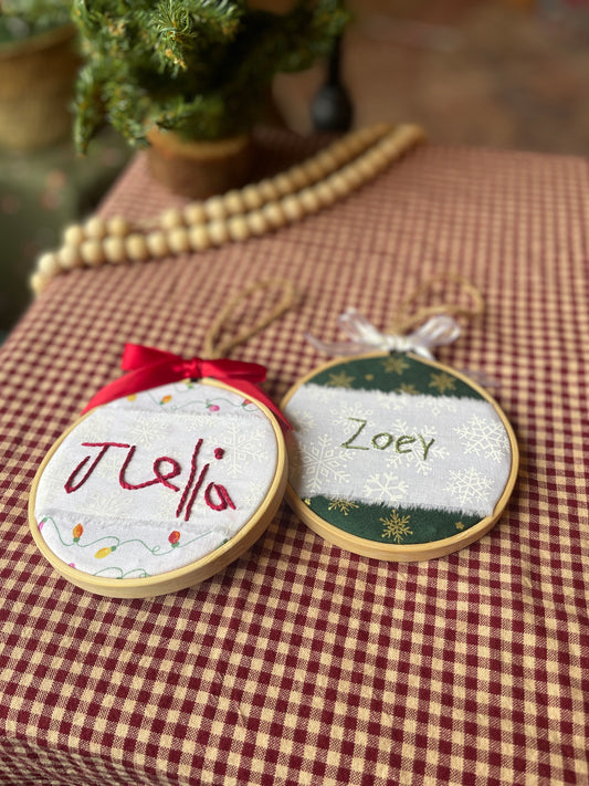 Keepsake Name/Message Embroidered Ornament