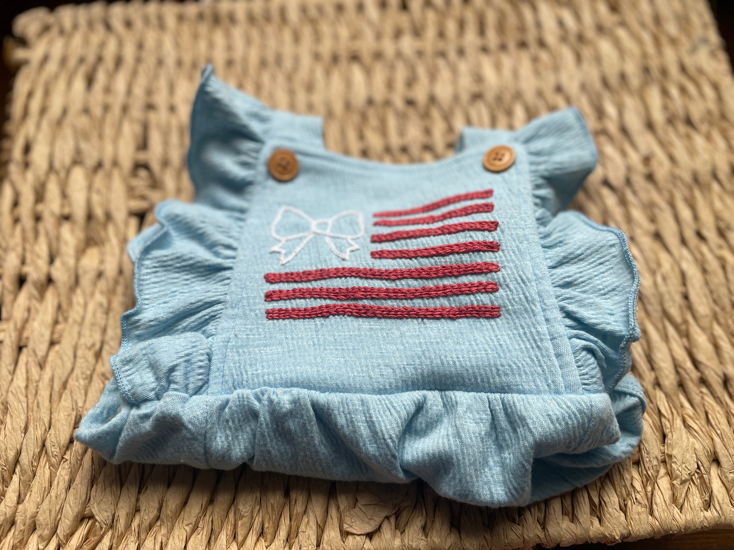American Flag Ruffled Romper